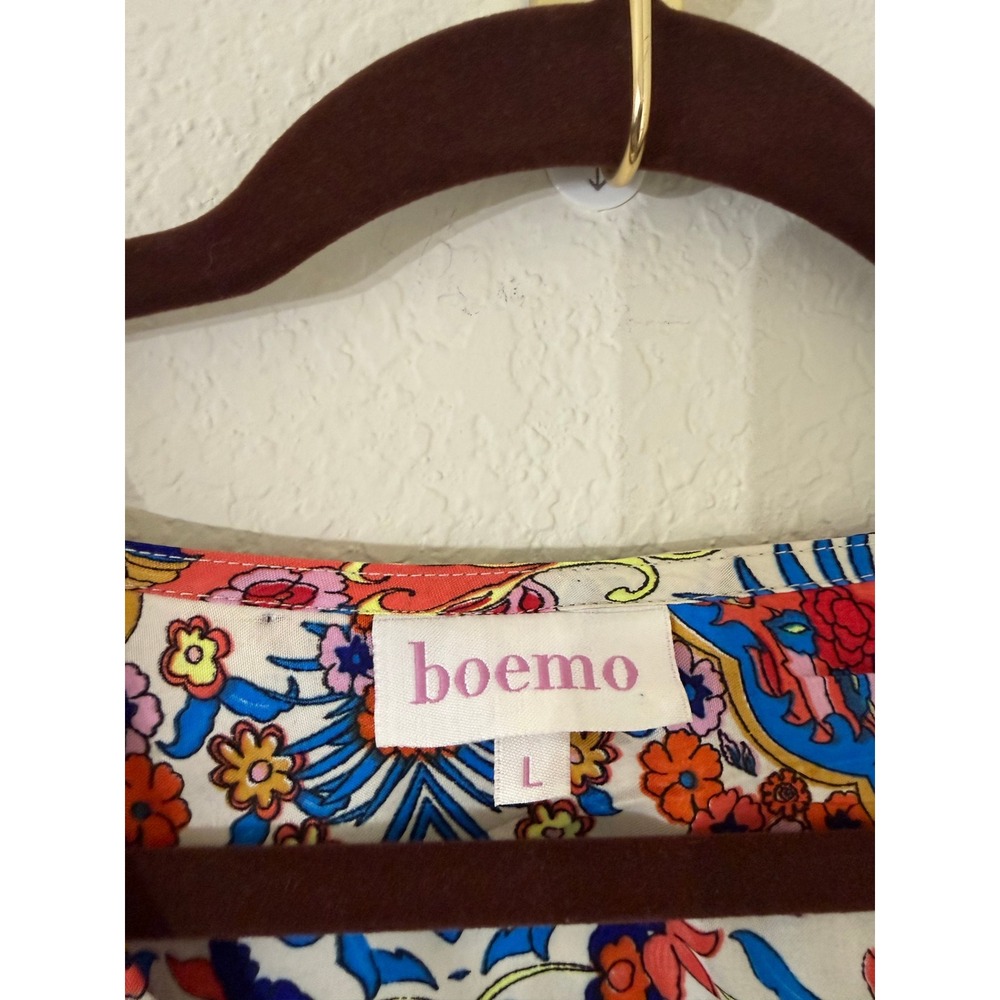 Anthropologie Boemo Womens Paisley Floral Bell Sleeve Maxi Dress Large Bohemian - Picture 4 of 6